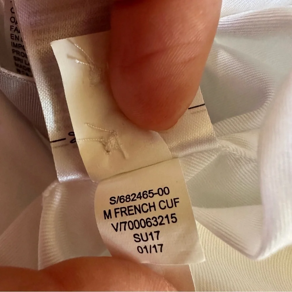 Banana Republic Men’s Grant Fit Fine Italian Fabric White Classic Shirt Sz L